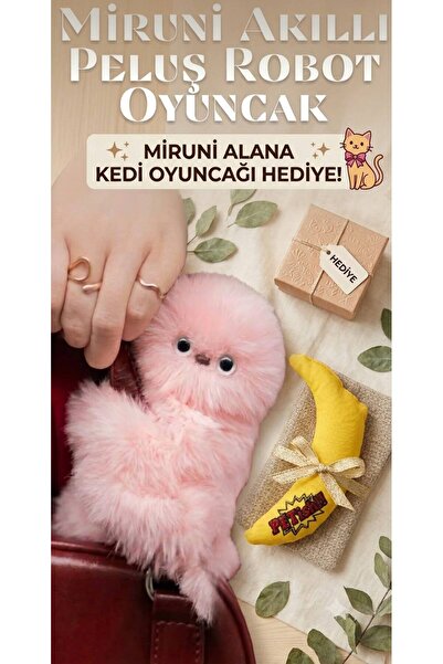 Petish Miru-mi Peluş Oyuncak - Sese ve Harekete Duyarlı PİLLİ Kedi Oyuncağı H...