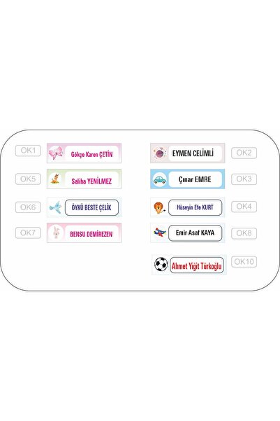 Hsn Okul Kalem Etiketi Kalem Sticker Isme Özel Okul Kalem Etiketi Seti 270 Adet