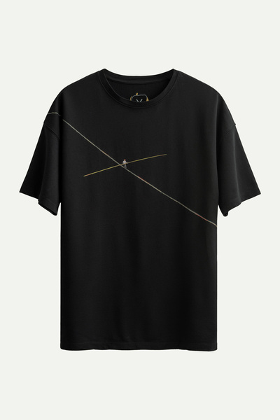 KAFT Black Men's Oversize / Relax T-Shirt - 100% Cotton |   (Neuvex)