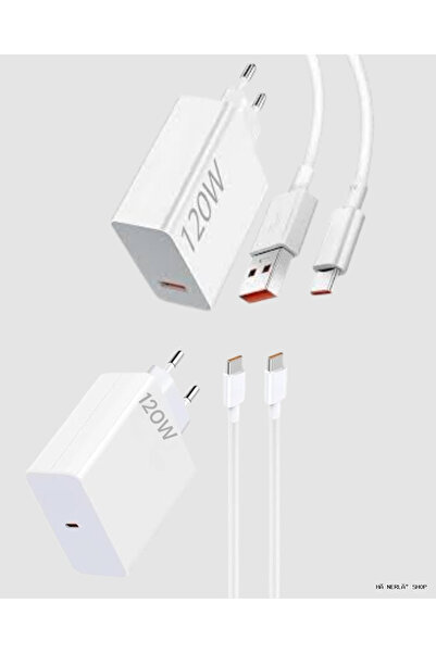 Genel Markalar SHOPHNRL 120W Süper Hızlı Şarj Adaptörü – Type-C Kablo Dahil, ...