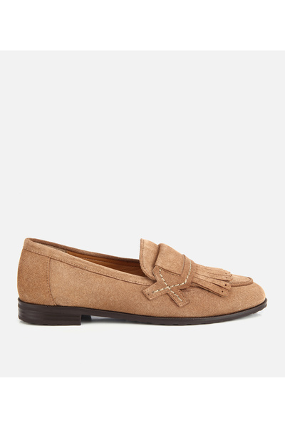 Hotiç Kadın Süet Deri Vizon Püskül Detaylı Klasik Loafer