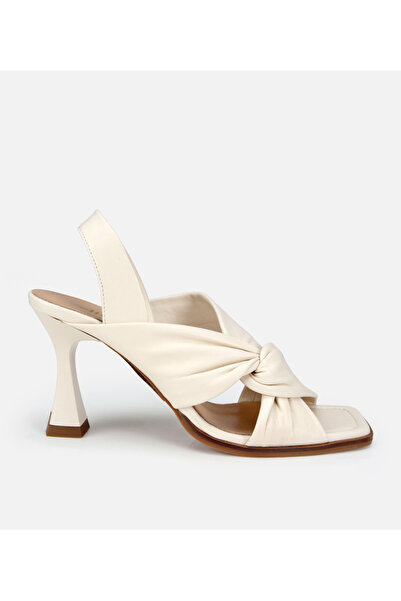 Hotiç Women's Leather Open-Back Heeled Sandals