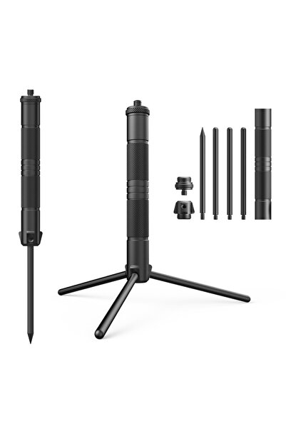 Choice Black Aluminum Lantern Stand Camping Lamp Pole Foldable Light Support ...