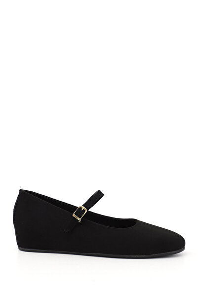 GÖNDERİ(R) Women's Black Suede Buckle Feta Padded Mary Jane Shoes