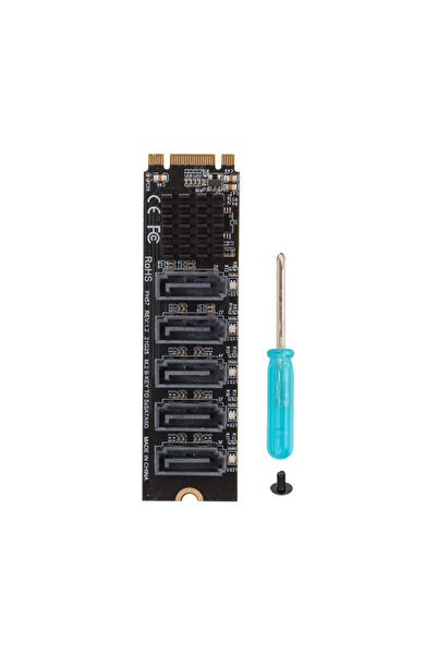 Choice NVME to 5 M.2 NVME PCI-E PCIE X4 X8 X16 to 6 Port 3.0 SATA Adapter Car...