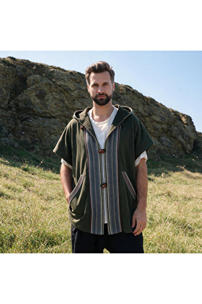 Su Koleksiyon Tuna Hooded Rug with Detailing Po Fleece E Vest Khaki