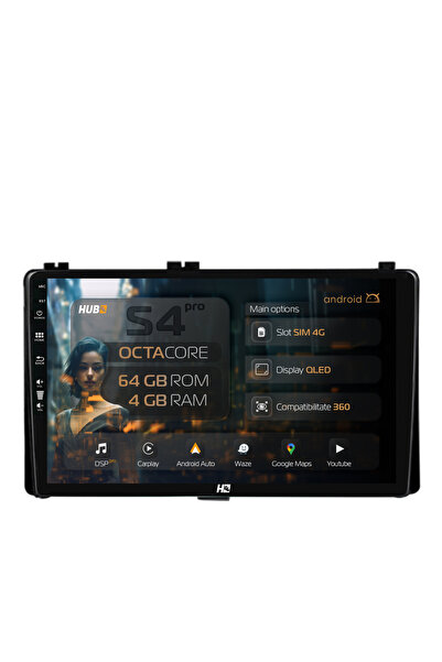 HUB64 Navigație Android Toyota Auris/ Corolla (2016+), 9 inch, 4GB RAM, CarPl...