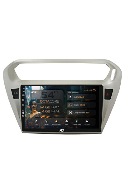 HUB64 Navigatie Android Peugeot 301 / Citroen C-Elysee, 9 inch, 4GB RAM, CarP...