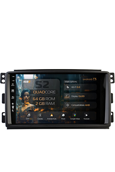 HUB64 Navigație Android Smart For Two (2007-2010), 9 inch, 2GB RAM, CarPlay ș...