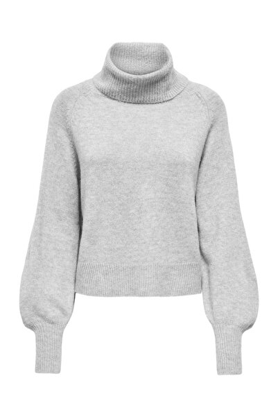ONLY Πουλόβερ γυναικείο 15381063 "Olivia roll neck" γκρι μελανζέ