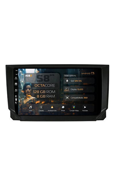 HUB64 Navigatie Android Seat Ibiza / Arona (2017+), 9 inch, 8GB RAM, CarPlay ...