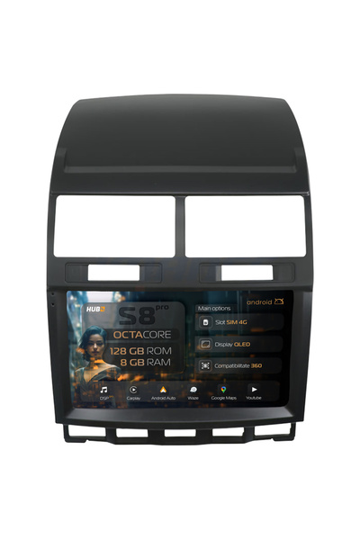 HUB64 Navigatie Android Volkswagen Touareg, 9 inch, 8GB RAM, CarPlay si Andro...