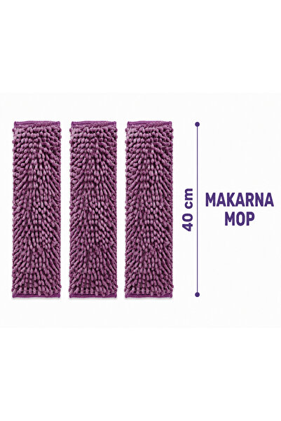 Femy 3 Adet Makarna Mop Mikrofiber Yedek Paspas Temizlik Bezleri Standart Tüm...