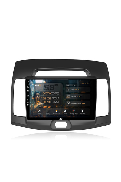 HUB64 Navigatie Android Hyundai Elantra (2006-2011), 9 inch, 8GB RAM, CarPlay...