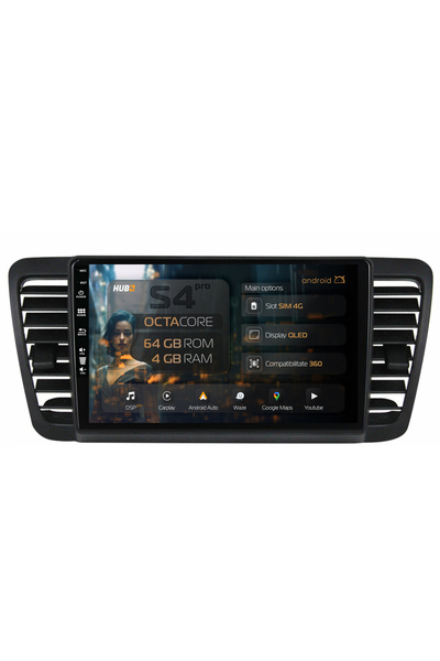 HUB64 Navigație Android Subaru Legacy (2004-2010), 9 inch, 4GB RAM, CarPlay ș...