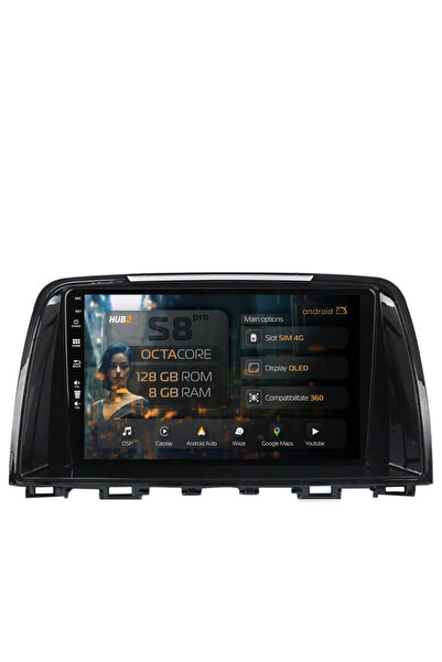 HUB64 Navigație Android Mazda 6 (2013-2015), 9 inch, 8GB RAM, CarPlay și Andr...