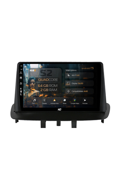 HUB64 Navigație Android Renault Megane 3 / Fluence (2009-2016), 9 inch, 2GB R...