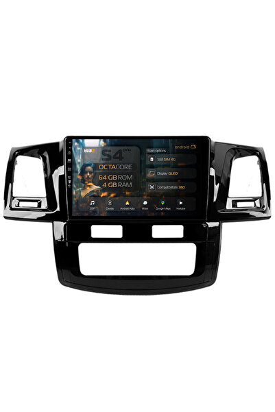 HUB64 Navigație Android Toyota Hilux (2008-2014), 9 inch, 4GB RAM, CarPlay și...