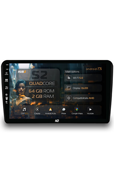 HUB64 Navigație Android Audi A3/ S3/ RS3, 9 inch, 2GB RAM, CarPlay și Android...