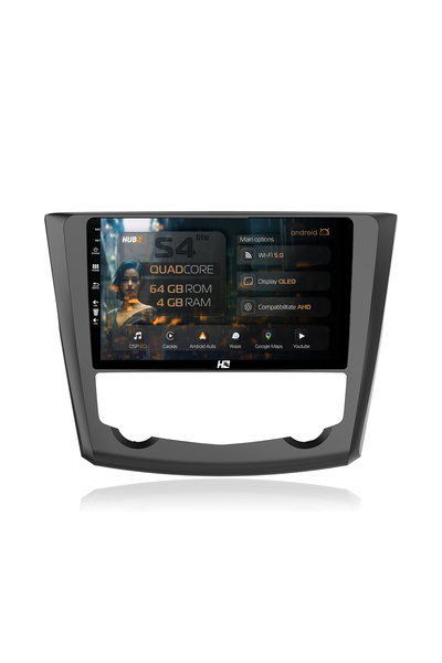 HUB64 Navigație Android Renault Kadjar, 9 inch, 4GB RAM, CarPlay și Android A...