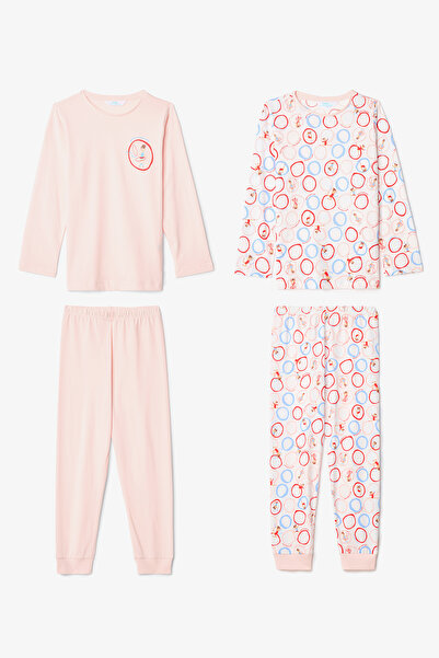 Penti Girl's Dancer Printed Cotton Long Sleeve 2-Piece Pajama Set