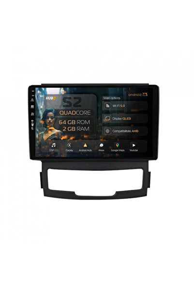 HUB64 Navigație Android Ssang Yong Korando (2010-2013), 9 inch, 2GB RAM, CarP...