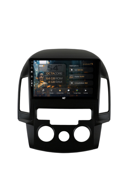 HUB64 Navigatie Android Hyundai I30 (2007-2012), Clima Manuala, 9 inch, 4GB R...