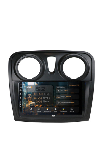 HUB64 Navigație Android Dacia Logan / Sandero, 9 inch, 2GB RAM, CarPlay și An...