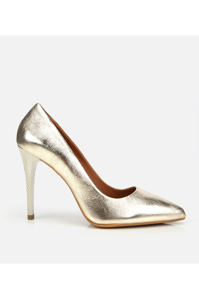 Hotiç Kadın Deri Gold Yüksek Topuklu Stiletto