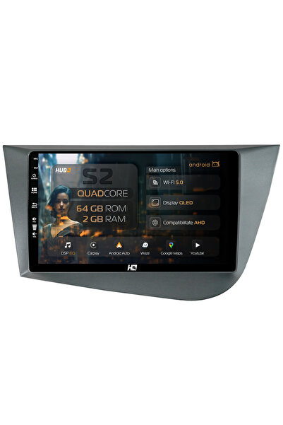 HUB64 Navigație Android Seat Leon (2005-2012), 9 inch, 2GB RAM, CarPlay și An...