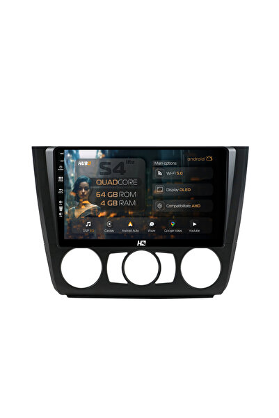 HUB64 Navigatie Android BMW Seria 1 E87 (2007-2011), Clima Manuala, 9 inch, 4...
