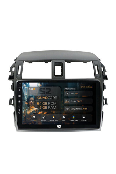 HUB64 Navigație Android Toyota Corolla (2007-2013), 9 inch, 2GB RAM, CarPlay ...