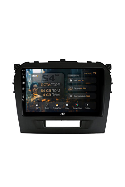 HUB64 Navigatie Android Suzuki Vitara (2015+), 9 inch, 4GB RAM, CarPlay si An...