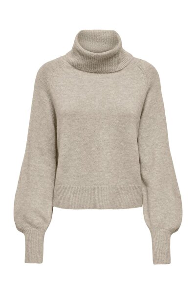 ONLY Πουλόβερ γυναικείο 15381063 "Olivia roll neck" μπεζ