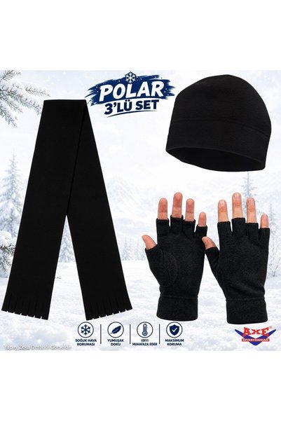 AXE SPORTSWEAR Winter Black Fleece Foldable Comfortable Use Cut-Out Fingerles...
