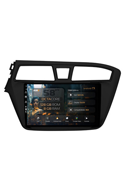 HUB64 Navigatie Android Hyundai I20 (2014-2018), 9 inch, 8GB RAM, CarPlay si ...