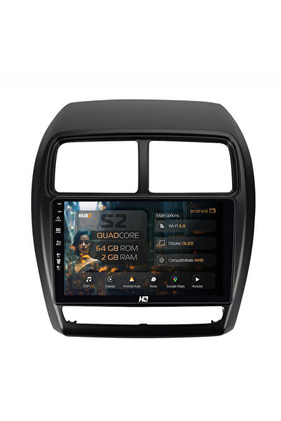 HUB64 Navigație Android Mitsubishi ASX (2016-2019), 9 inch, 2GB RAM, CarPlay ...