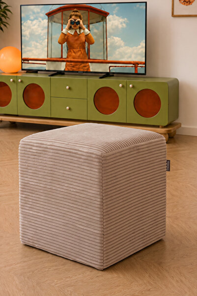Homedius Çok Amaçlı Puf Qube Fitilli 40x40x40