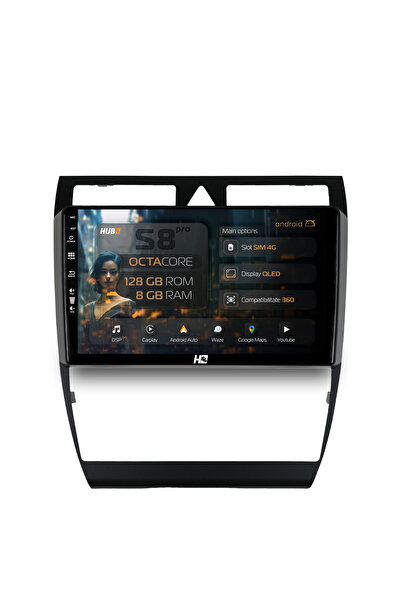 HUB64 Navigație Android Audi A6 (1999-2004), 9 inch, 8GB RAM, CarPlay și Andr...