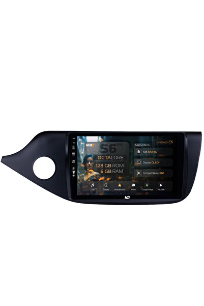 HUB64 Navigație Android Kia CEED (2012-2018), 9 inch, 6GB RAM, CarPlay și And...