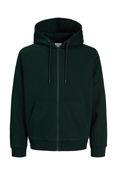 Jack & Jones Ζακέτα φούτερ ανδρική 12249342 "Bradley zip" πράσινη scarab