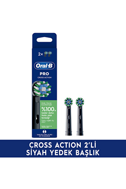 Oral-B Cross Action X-Filament Siyah Diş Fırçası Yedek Başlığı 2 Adet