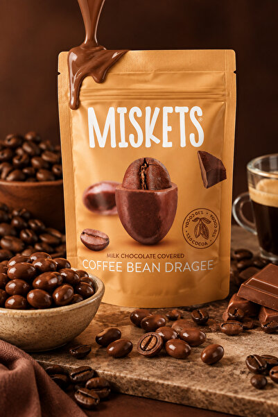 Miskets Sütlü Çikolata Kaplamalı Kavrulmuş Kahve Çekirdeği Draje 70 gr