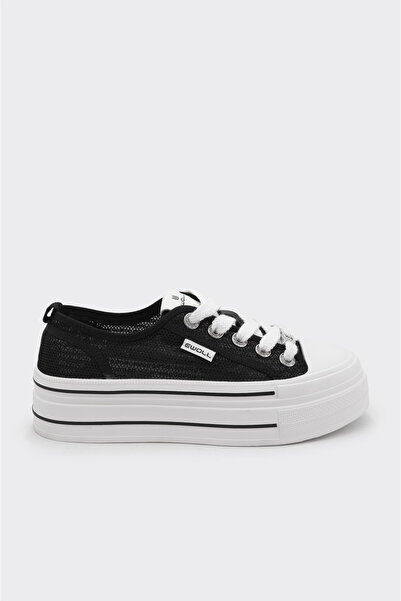 derinet Bağcıklı Taş Aksesuarlı Kadın Sneaker