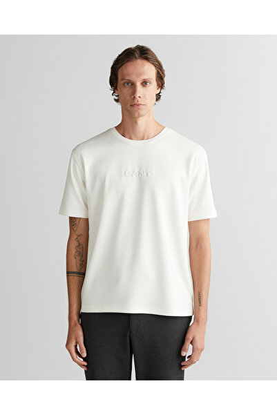 Gant Erkek Beyaz Bisiklet Yaka T-Shirt