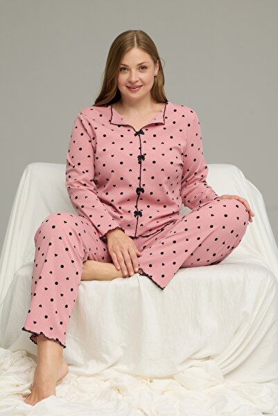 Siyah İnci Πιτζάμα Plus Size "Siyah Inci" RIBBON PINK