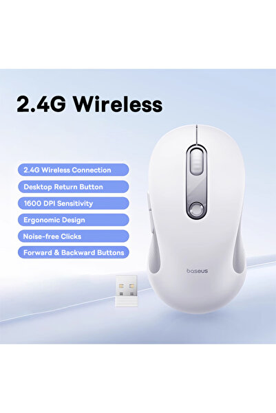 Choice1 BASEUS Wireless 2.4G White Baseus Wireless Mouse USB 2.4G Bluetooth 5...