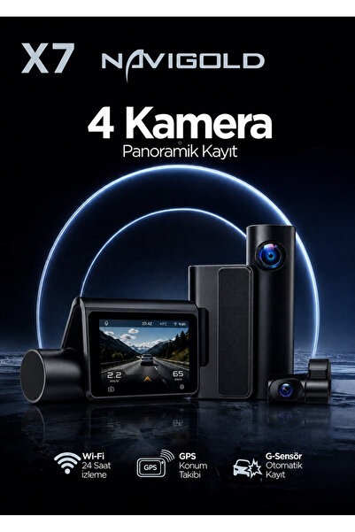 Navigold 2 KAMERALI 4" DOKUNMATİK 2K+1K WİFİ G-SENSÖR PARK KİTLİ DVR KAYIT KA...