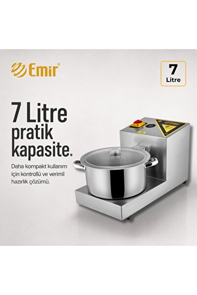 EMIR 4 Bıçaklı Soğan Sebze Doğrama Lahmacun İçi Hazırlama Makinesi 7 Litre Kapasiteli