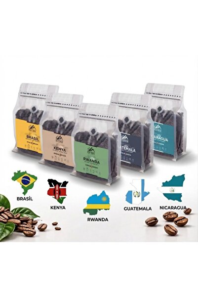 VESTRON Coffee Works Dünya Kahveleri Seti 5x250g |%100 Arabica|Medium Roast|S...